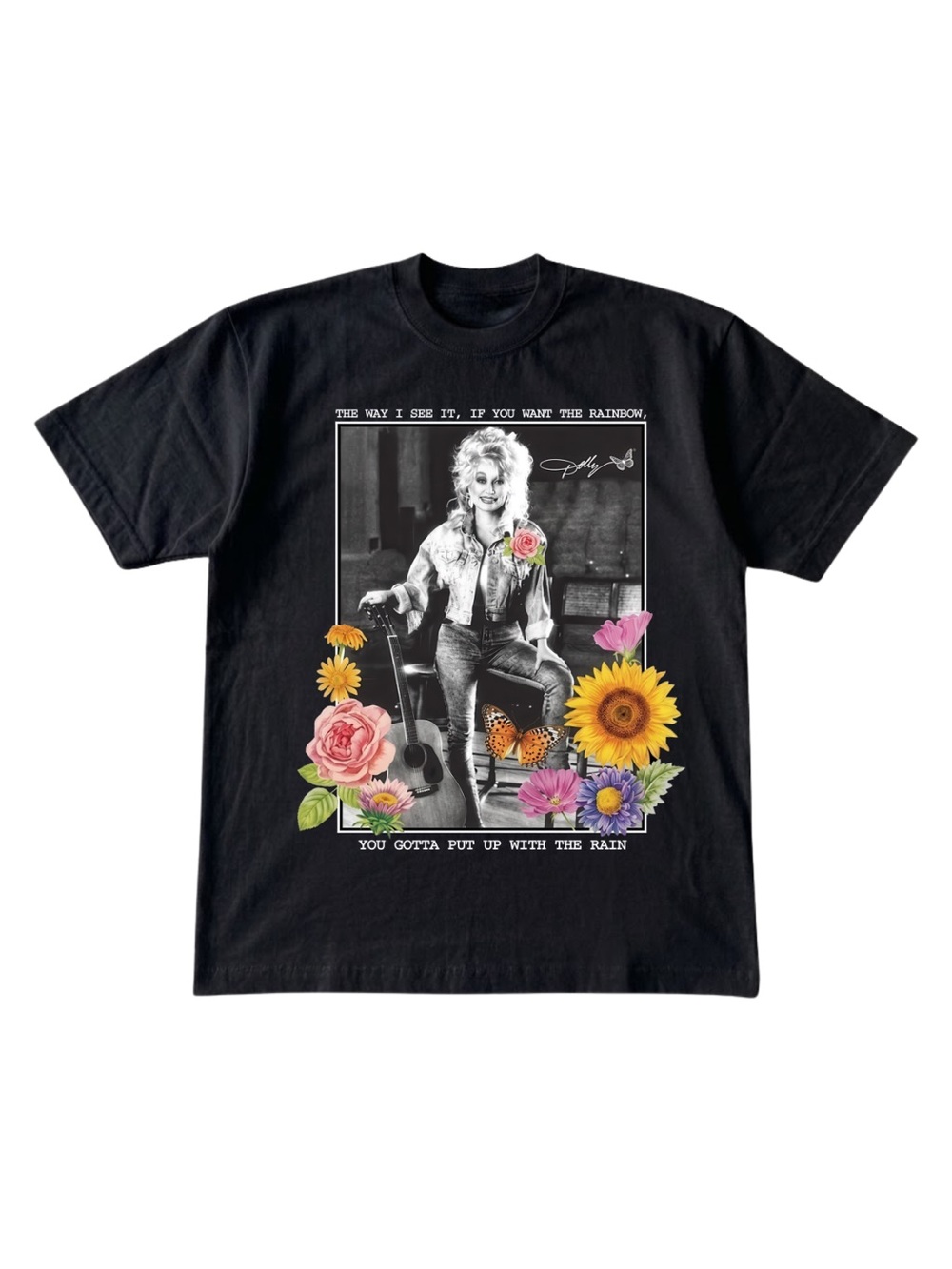 Gildan Dolly Black Floral Graphic Tee